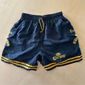 Corona Extra Men's Dark Blue Swim Shorts with Yellow Trim